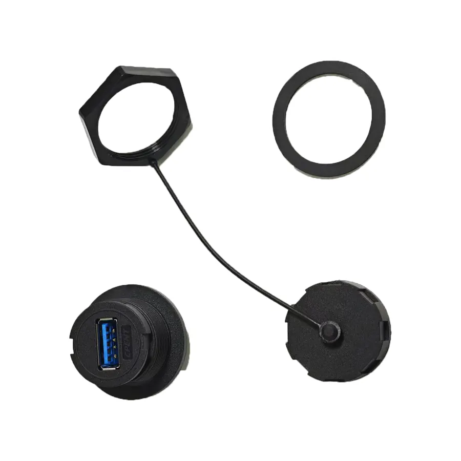 Waterproof USB Panel-Mount Connector